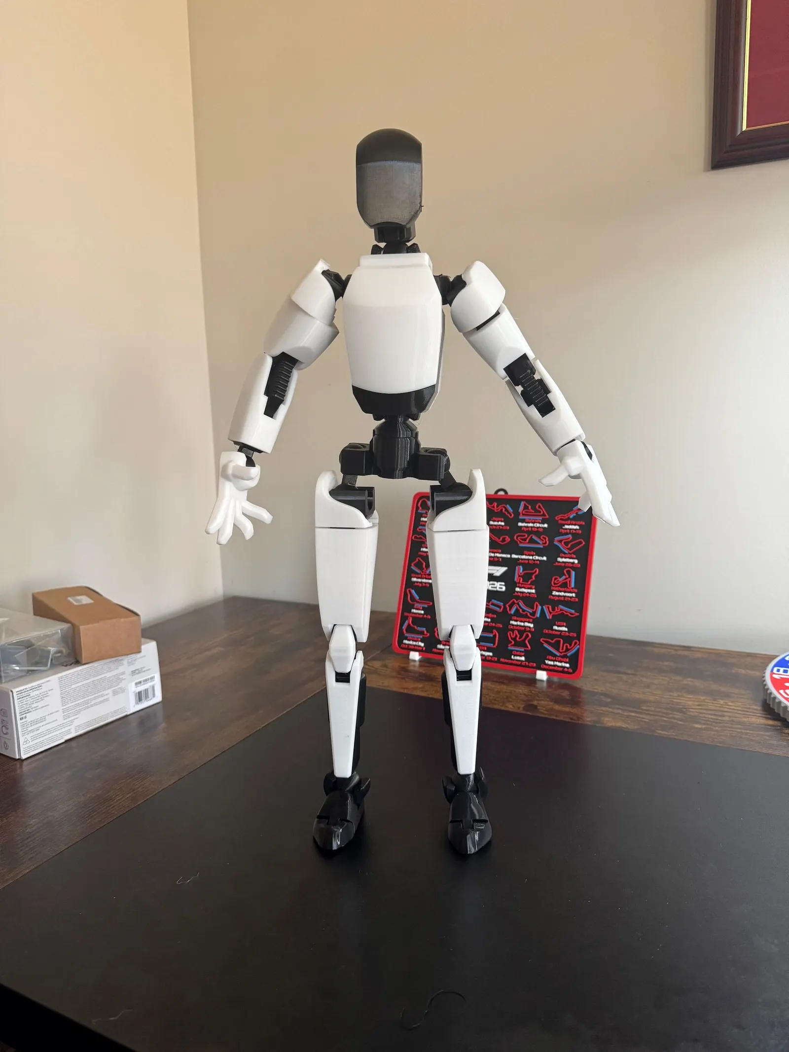 Poseable white and black articulated mannequin figure